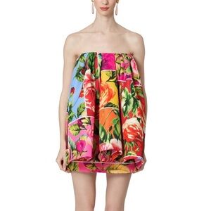 Carolina Herrera Floral Strapless Dress